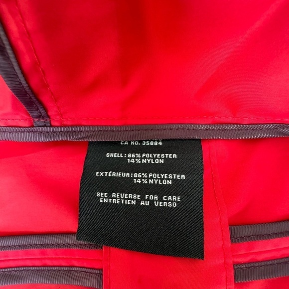 Cole Haan Women's Packable Mid Length Hooded Rain Jacket Red XS NWOT - Picture 8 of 15
